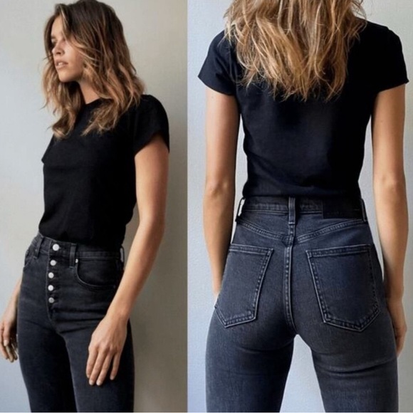 Denim Forum Denim - Denim Forum Black High-Waisted Jeans